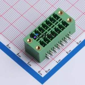 DB2ERHBM-3.5-2*7P-GN Plug-in Terminal Block Bent Lead Through Hole,P=3.5mm Board-to-Board / Socket - Closed Screw Fixing 2x7P - Product Image 1