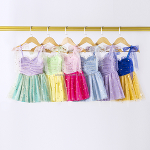 Sequin Glitter <b>Girls</b> Tulle <b>Dress</b> Ruched Bodice Mesh <b>Skater</b> Outfit Kids Summer Party Wear OEM ODM Manufacturer - Product Image 3