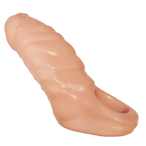 Triple Lock Essence Penis Sleeve With Wolf Tooth Design For Delay And Control Black And Flesh Color <b>TPE</b> Material - Product Image 5