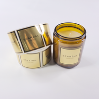 Autocollants personnalisés pour bougies, étiquettes de luxe - Autocollant personnalisé pour bougie, étiquettes pour bougies en film PET brillant imprimables
