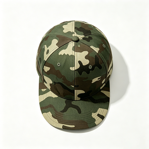 Wholesale Unisex Woodland Camo Canvas Snapback <b>Hat</b> <b>Flat</b> Brim Snapback Cap Adjustable Tactical Streetwear Snapbacks - Product Image 4