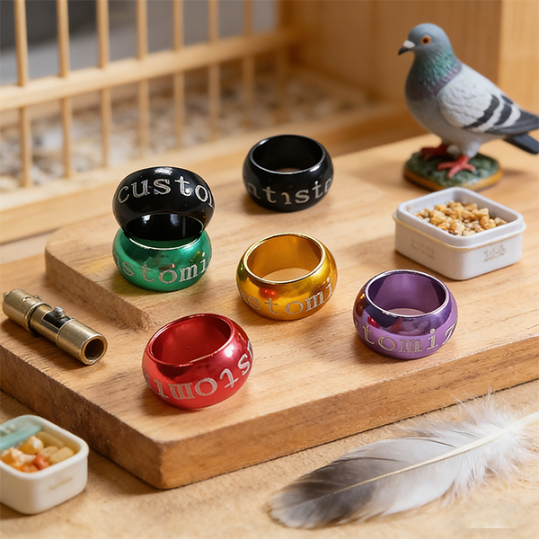 High-quality Classic Customized Name Aluminum Outdoor Pigeon Ring with Reusable Phone Number