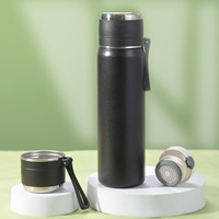 Gourde isotherme de luxe en acier inoxydable avec couvercle, capacité 450 ml, idéale pour la rentrée scolaire