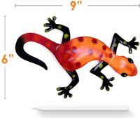 Gecko-Conjunto de decoración de pared de Metal, arte de lagarto, decoraciones de pared para patio, valla, jardín, hogar, exterior e interior, esculturas hechas a mano, 6 uds.