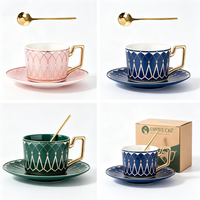 Ensemble de café et de thé en céramique de luxe en gros avec 4 choix de couleurs