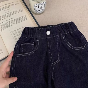 Tongxingyuan Boys Fleece-<b>lined</b> Jeans Straight Leg Winter Casual <b>Pants</b> Cotton Solid Color Kids Denim <b>Pants</b> - Product Image 3