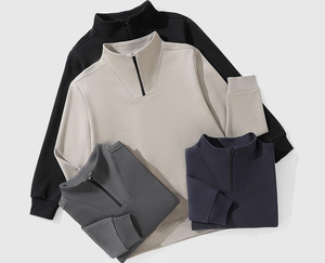 <span class=keywords><strong>Sweat</strong></span>-shirt de sport pour <span class=keywords><strong>homme</strong></span> tendance, demi-zip, uni noir, <span class=keywords><strong>sans</strong></span> <span class=keywords><strong>capuche</strong></span>, <span class=keywords><strong>veste</strong></span> de travail avec col montant, vêtements - Product Image 4