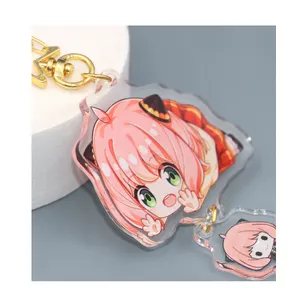 Acrylic Holographic Keychain Hologram Anime Glitter Custom Keychain Acrylic Charms