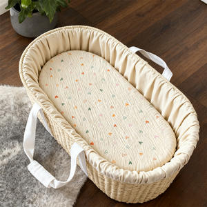 Couvre-lit de <span class=keywords><strong>table</strong></span> à <span class=keywords><strong>langer</strong></span> en gaze de coton imprimé floral, 2 pièces, amovible, pour berceau, vente chaude en usine - Product Image 2