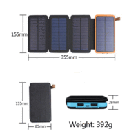Batterie Externe Solaire Pliable Étanche 10000mAh avec Chargeur Sans Fil, Charge Rapide 10W, Double USB et Écran LED - Portable et Polyvalente
