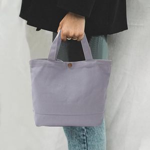 Diy Shopping Gift Lunch Bento Recycled Women's Collapsible Button Canvas <b>Tote</b> Colored <b>Mini</b> Cotton <b>Bag</b> - Product Image 3