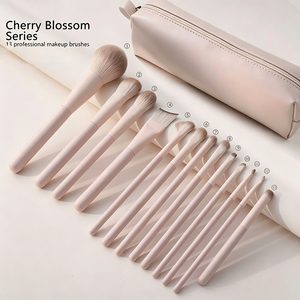 13pcs Vegan Makeup Brush Set Synthetic Hair Plastic Handle Fan <b>Eye</b> Face Private Label Professional Cosmetic Brush Kit - Product Image 1