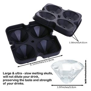 Moule à glaçons sphériques mini diamant de 2,5 pouces sans BPA, écologique, en silicone de 6 cm, compatible lave-vaisselle pour aliments et boissons - Product Image 5