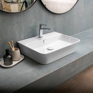 Kamalu KL-5800 moderna rettangolare 56 cm bianco ceramica lavello bagno finitura opaca per uso domestico bagno o Hotel - Product Image 3