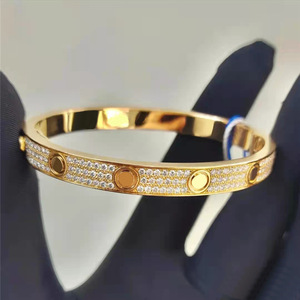 Pulsera Geométrica de Acero Inoxidable Chapada en Oro de 18K de Alta Calidad con Circonitas para Mujer, Joyería de Moda, Diseño Exquisito - Product Image 1