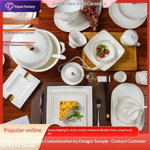 Bol en céramique de Jingdezhen, vaisselle en porcelaine fine, ensemble de plats peints à la main Phnom Penh, boîte cadeau, vaisselle domestique, vaisselle nordique, vente en gros - Product Image 1