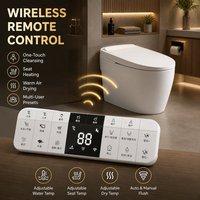 WC intelligent résidentiel haut de gamme avec capteur automatique d'ouverture/fermeture, sièges chauffants, chasse d'eau par radar micro-ondes, cuvette en céramique