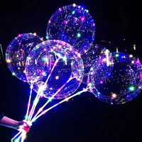 Ballon Bobo LED de haute qualité, jouet lumineux, bâton lumineux, boule transparente pour les décorations de Noël, de mariage, de la Saint-Valentin et de fêtes
