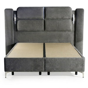 Base de Cama Moderna de Lujo Tapizada en Terciopelo con Sistema Hidráulico de Elevación y Almacenamiento Debajo de la Cama - Product Image 1