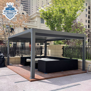 Sistema de Motor con pantalla lateral de Metal para <span class=keywords><strong>jardín</strong></span>, Gazebo de aluminio para exteriores, pérgola, venta al por mayor de fábrica - Product Image 1