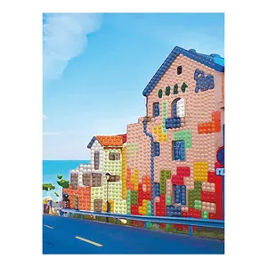 Diamond Painting Beach Mansion Seaside Beautiful Scenery Design House Embroidery 5D Diamond Art Painting Kits