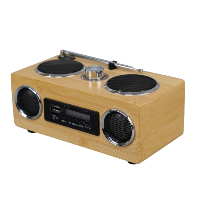 Wooden Bamboo Enceinte Portable Bluetooth BT FM Wireless Mini Haut-parleur Speaker Blue Tooth Sound Box Bamboo Crafts