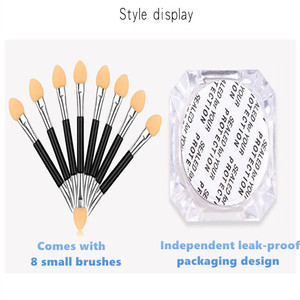 Ensemble de 6 poudres à ongles effet chrome miroir avec 8 pinceaux, pigment pailleté ultra-fin or titane laser pour salon de manucure - Product Image 3