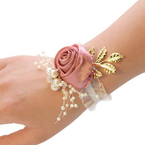 Rose Handband Bruiden Bruidsmeisje Decoratie Vrouwelijke Prom Accessoires Kunstbloem Bruiloft Polsband - Product Image 2