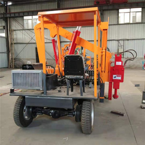 Waveform Guardrail Pile Driver 360 Degree Rotation <b>Small</b> Four <b>Wheel</b> Highway Use - Product Image 3