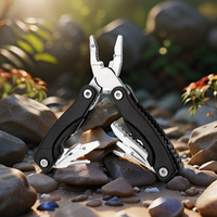 Équipement EDC 11-en-1, multi-outils portable d'urgence en acier inoxydable, pince pliante, survie, camping, randonnée, pêche, tactique