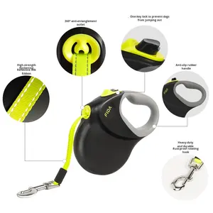 Automatische einziehbare Nylon-Hunde leine 8m Haustier leine Gepolsterter Griff Schwarzes Hundes eil Haustier bedarf - Product Image 1