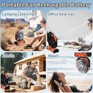 New Outdoor Camping Fan 40000mah <b>Rechargeable</b> Plastic Mechanical Control with RGB <b>Lighting</b> USB Tent Portable Fan - Product Image 6