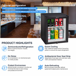 Réfrigérateur à boissons silencieux de 30 L avec porte vitrée, mini-réfrigérateur pour chambre, réfrigérateurs pour magasin - Product Image 2