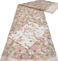 Robe de soirée pour femme, nouvelle collection, tissu en dentelle brodée avec combinaison de paillettes tissées fines 2+3+4+5mm et perles unies