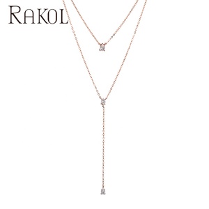 Ras-du-<span class=keywords><strong>cou</strong></span> <span class=keywords><strong>en</strong></span> cristal <span class=keywords><strong>blanc</strong></span> délicat, collier à deux couches plaqué <span class=keywords><strong>or</strong></span> 18 k, accessoires décoratifs pour femmes, collier Long - Product Image 1