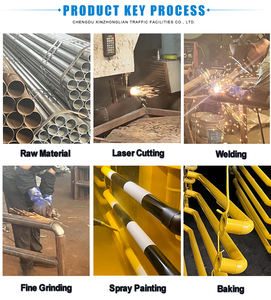 Allarme riflettenti per la sicurezza del traffico tubo d'acciaio zincato barriera di parcheggio lungo la strada barricata Post dissuasori in acciaio - Product Image 3