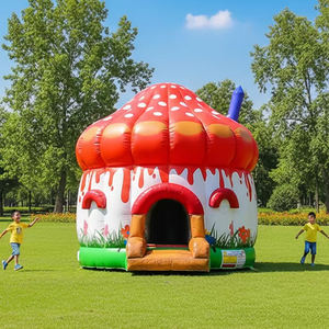 Castillo Inflable de PVC para Niños, Castillo Hinchable con Forma de Hongo para Exteriores, con Soplador de Aire Portátil, Garantía de 3 Años - Product Image 2