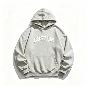 เสื้อสเวตเชิ้ต OEM ยูนิเซ็กซ์ ผ้าฝ้าย 100% ฮู้ดดี้หนานุ่ม ทรงโอเวอร์ไซส์ ซิปหน้า ปักลาย ดีไซน์ดิสเทรส สไตล์เอสเซนเชียล - Product Image 3