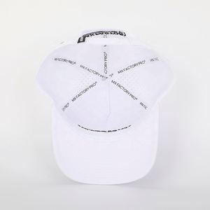 Logo brodé 5 panneaux Sport imperméable blanc Polyester découpé au laser trou chapeau haute qualité casquette de Baseball en gros personnalisé Gorras - Product Image 6