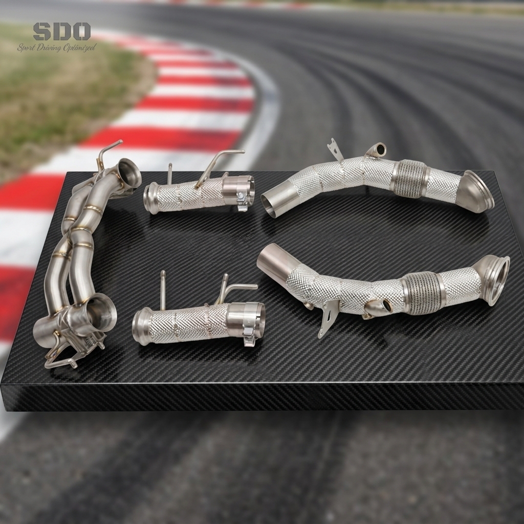 VantaFlow T304 Performance Full Exhaust System for Ferrari SF90 4.0T V8 2019+ Straight Downpipe and Catback Tuning Exhaust Pipes