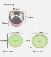 Vaisselle pour enfants en silicone et acier inoxydable 304, cuillère et fourchette pour bébé, gobelet d'apprentissage, bol à ventouse, assiette compartimentée avec coque en silicone amovible