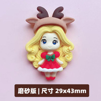 Poupée en argile de Noël pour nœuds, embellissements en résine kawaii, breloques, nœud pour cheveux, bricolage en vrac, résine plate à dos plat, princesse à dos plat