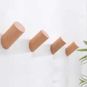 Perchas de almacenamiento para dormitorio, ganchos de madera de haya montados en la pared, gancho de madera