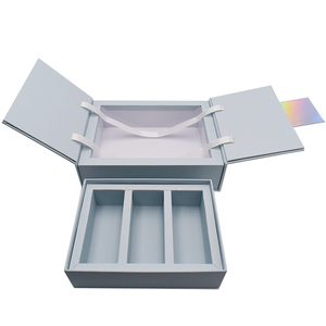 Vẻ Đẹp Tùy Chỉnh Cá Nhân Nhãn Handmade Bao Bì Cứng Hai Bên Flap Nắp Đôi Mở Hộp Quà Tặng - Product Image 3