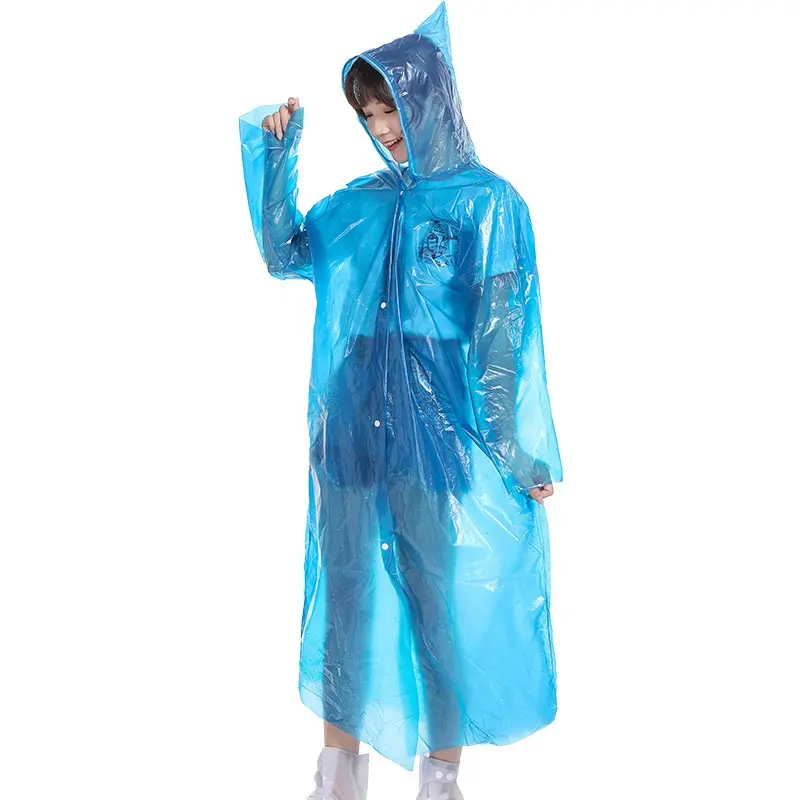 China Made Good Quality Reusable Transparent PVC Fashion Raincoat for Heavy Rain