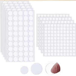 Cercles adhésifs résistants à la charge, <span class=keywords><strong>film</strong></span> transparent résistant aux intempéries, points nano double face pour fixation multi-surfaces - Product Image 1