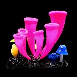 Fish Tank Creative Landscaping Silicone Simulation Soft Coral Aquatic Plant Glow-in-the-dark Coral