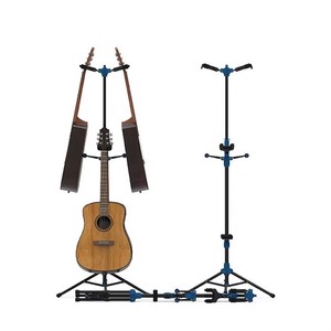 Meistverkaufter Verstellbarer Doppelhaken-Bodenständer für Gitarren, Zubehör für Saiteninstrumente, Musikinstrument aus Metall+ABS - Product Image 5