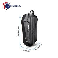 Sac de rangement étanche 3L pour scooter Sac de suspension avant pour scooter EVA Sac de voyage antichoc en carbone PU pour vélo avec fermeture à glissière étanche