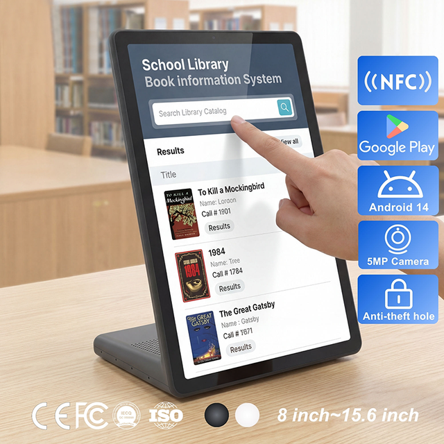 Self-service Kiosk Custom OEM 11 Inch L-Shape Android Tablet Self-service Kiosk for Library & School Information Query